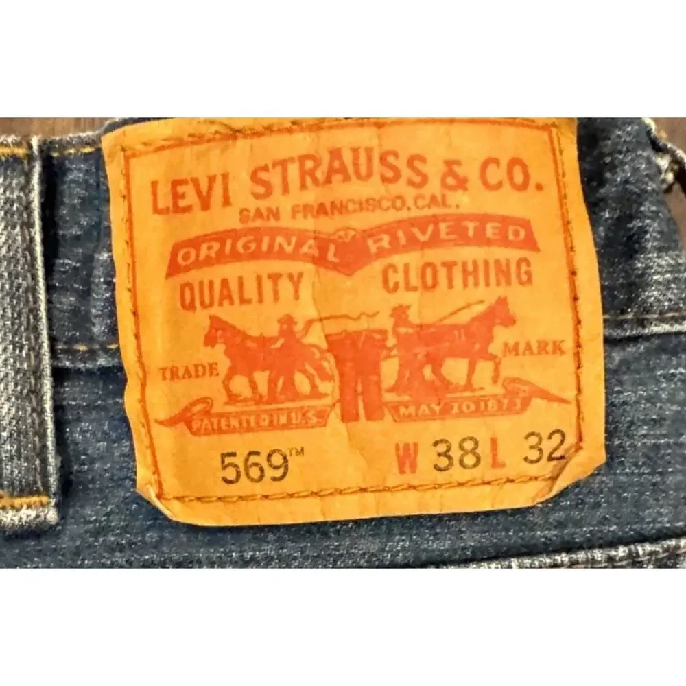 Levi’s 569 Jeans Mens 38x32 Loose Straight Baggy Denim Y2K 2000s 100% Cotton